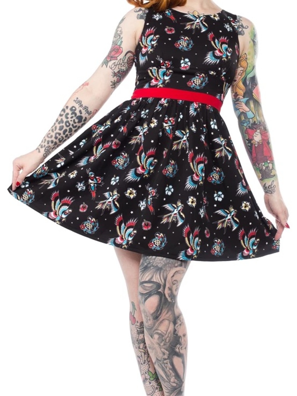 Sourpuss Birds of Paradise Mini A-Line Sleeveless Shift Dress Size Small